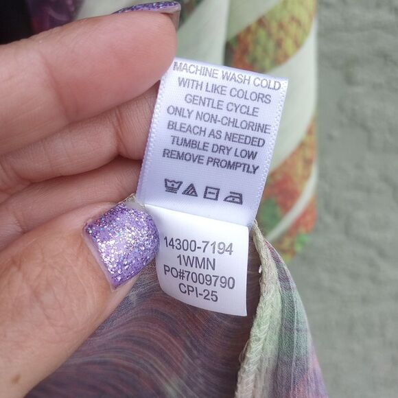 NWT ONE WORLD Bahia Green Boho Mandala Multicolor Shirt Wrap Around Belt Small - Picture 12 of 13